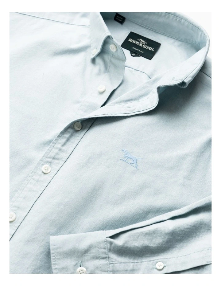 Oxford Long Sleeve Sports Fit Shirt in Seafoam image 5