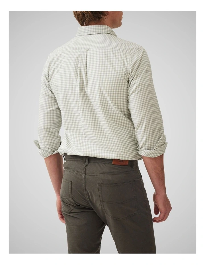 Oxford Bayshore Gingham Long Sleeve Sports Fit Shirt in Sage image 3