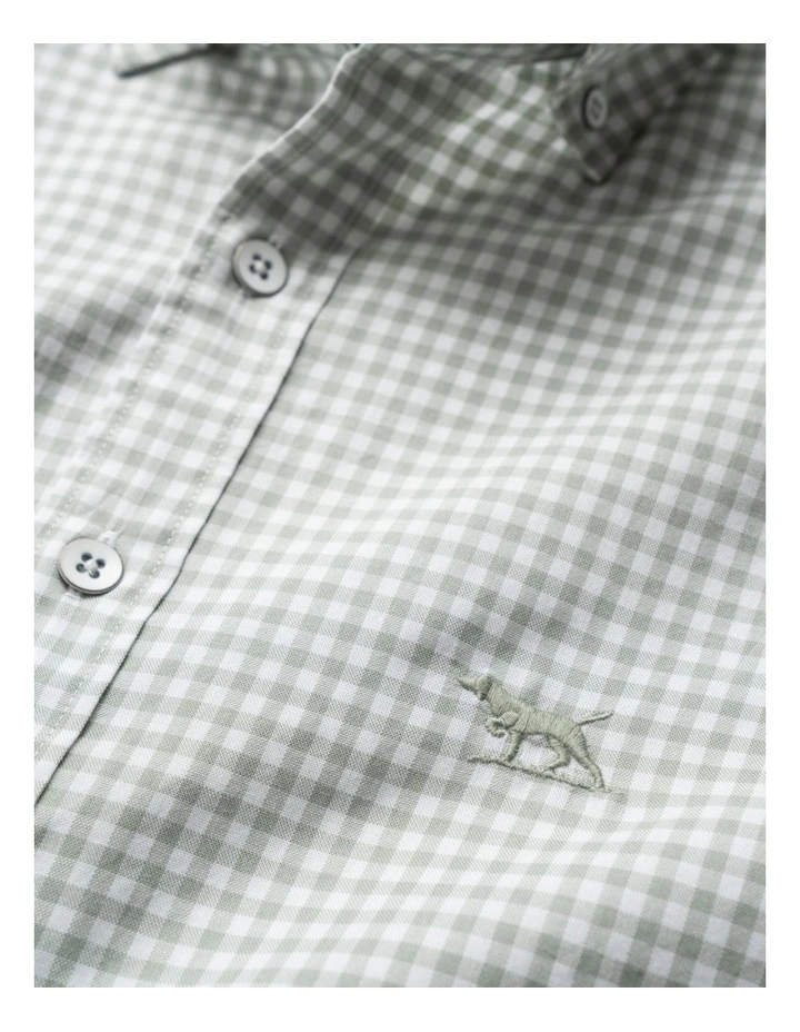 Oxford Bayshore Gingham Long Sleeve Sports Fit Shirt in Sage image 5