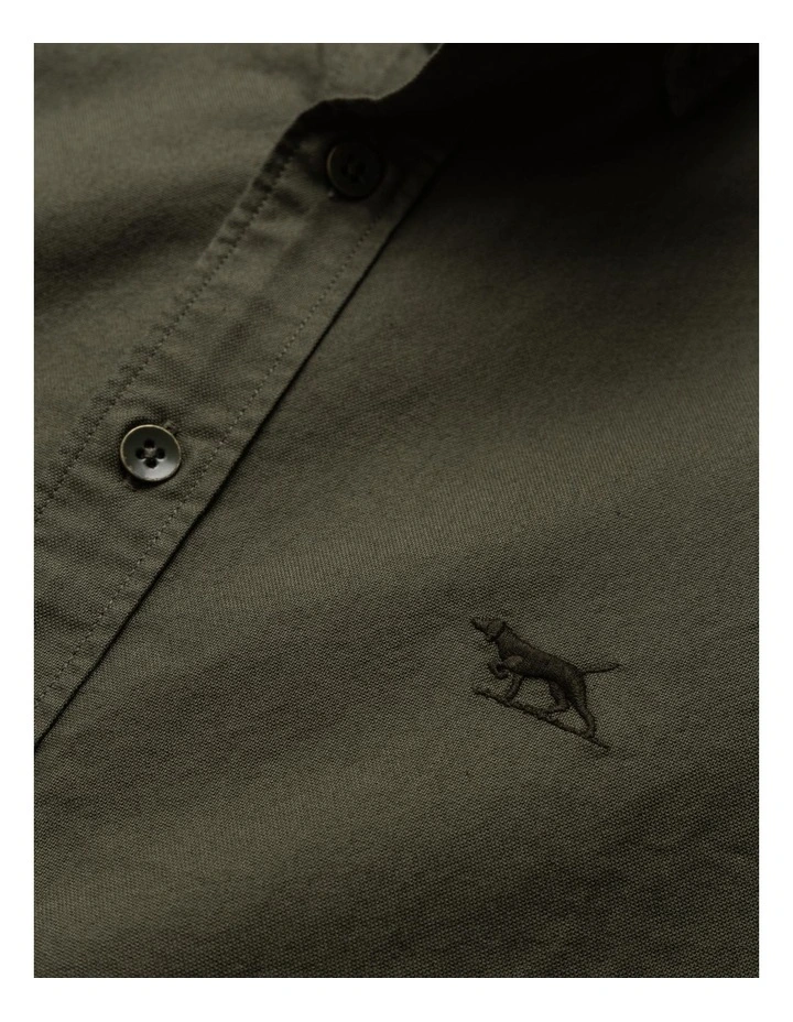 Gunn Oxford PD Long Sleeve Sports Fit Shirt in Khaki image 5