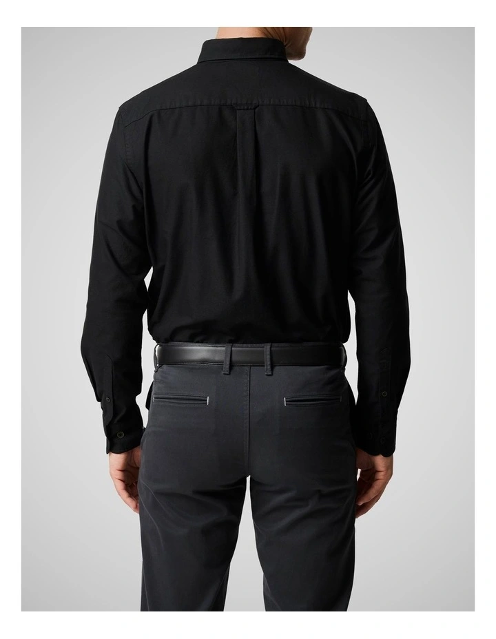 Oxford Long Sleeve Sports Fit Shirt in Noir image 3