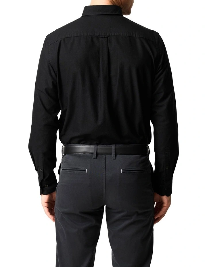 Gunn Oxford PD Long Sleeve Sports Fit Shirt in Noir image 3