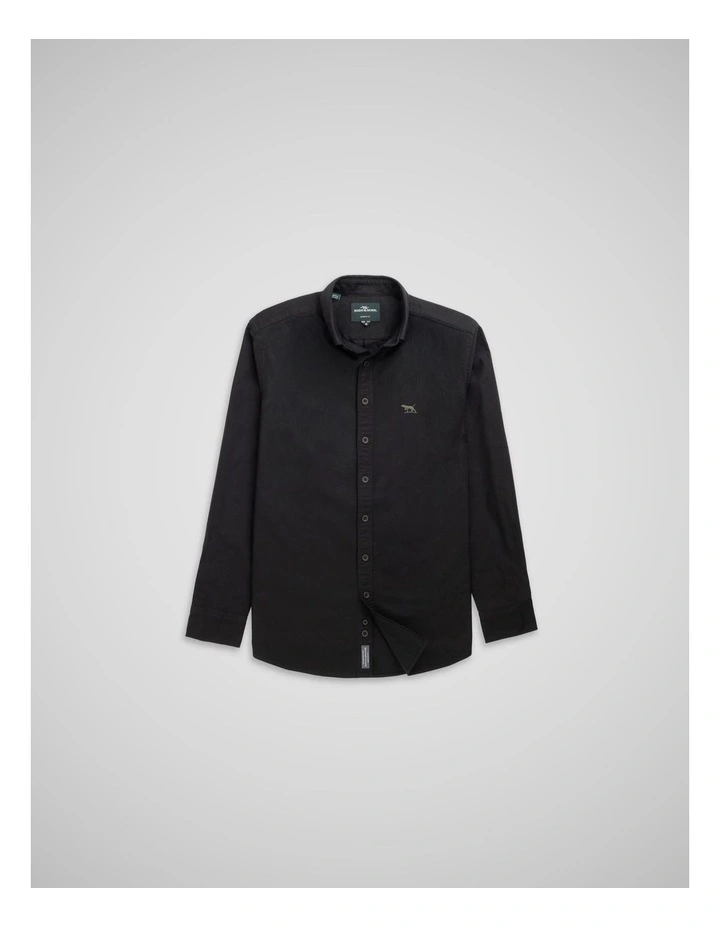 Oxford Long Sleeve Sports Fit Shirt in Noir image 4