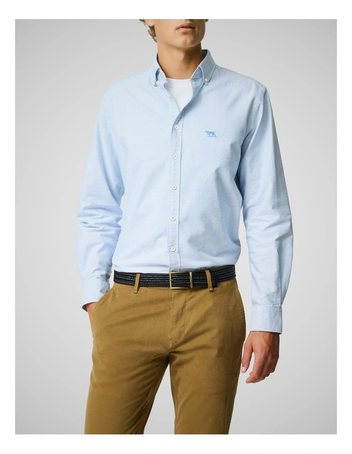 Oxford Crossing Long Sleeve Sports Fit Shirt in Powder Blue image 1