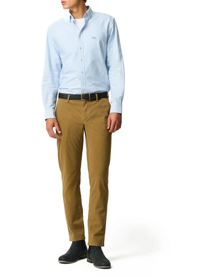 Gunn Oxford 2 Long Sleeve Sports Fit Shirt in Powder Blue image 2