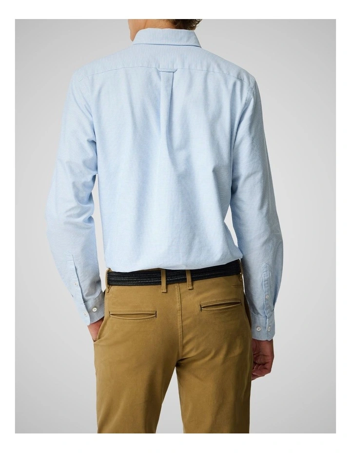 Oxford Crossing Long Sleeve Sports Fit Shirt in Powder Blue image 3