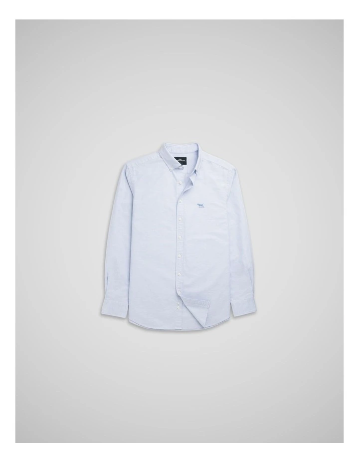 Oxford Crossing Long Sleeve Sports Fit Shirt in Powder Blue image 4