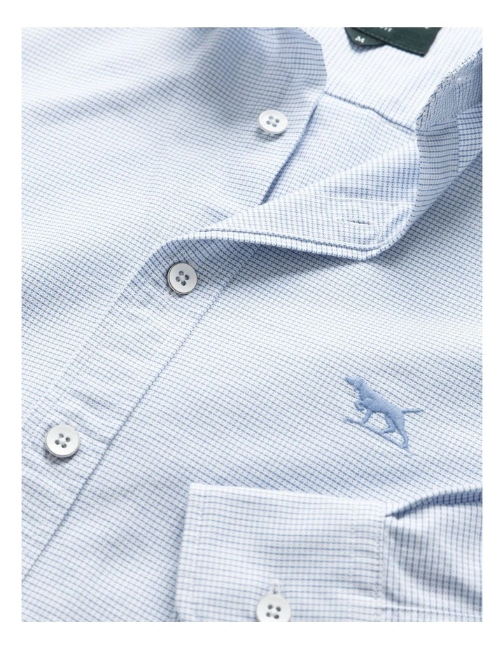 Gunn Oxford 2 Long Sleeve Sports Fit Shirt in Powder Blue image 6