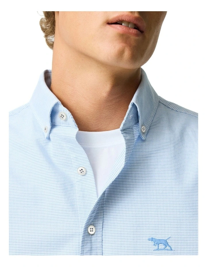 Gunn Oxford 2 Long Sleeve Sports Fit Shirt in Powder Blue image 7
