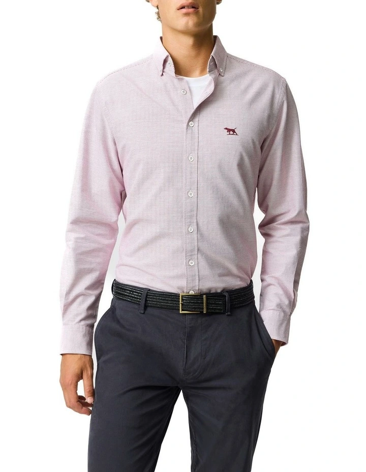 Gunn Oxford 2 Long Sleeve Sports Fit Shirt in Poppy image 1