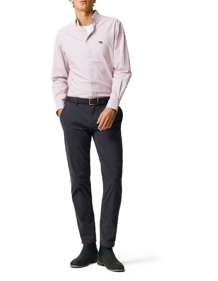 Gunn Oxford 2 Long Sleeve Sports Fit Shirt in Poppy image 2