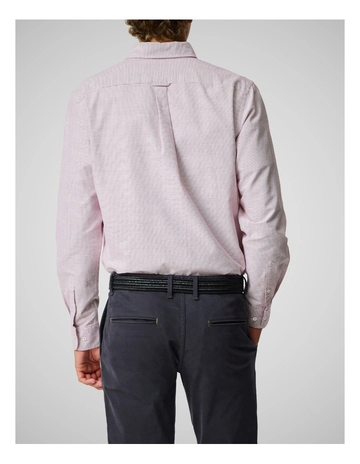 Oxford Crossing Long Sleeve Sports Fit Shirt in Poppy image 3