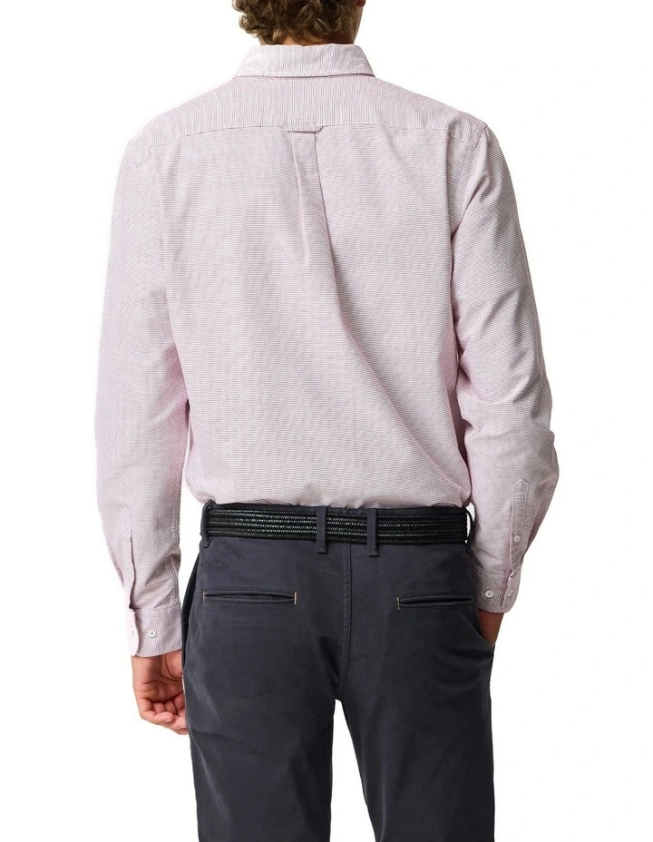 Gunn Oxford 2 Long Sleeve Sports Fit Shirt in Poppy image 3