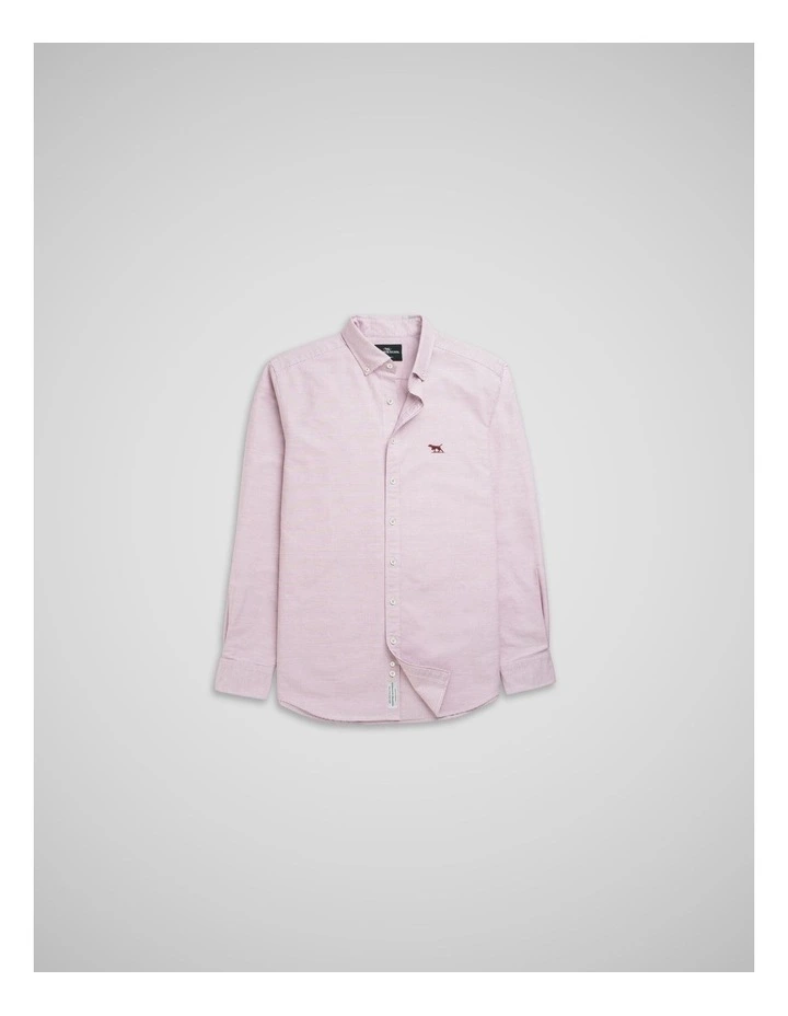 Oxford Crossing Long Sleeve Sports Fit Shirt in Poppy image 4