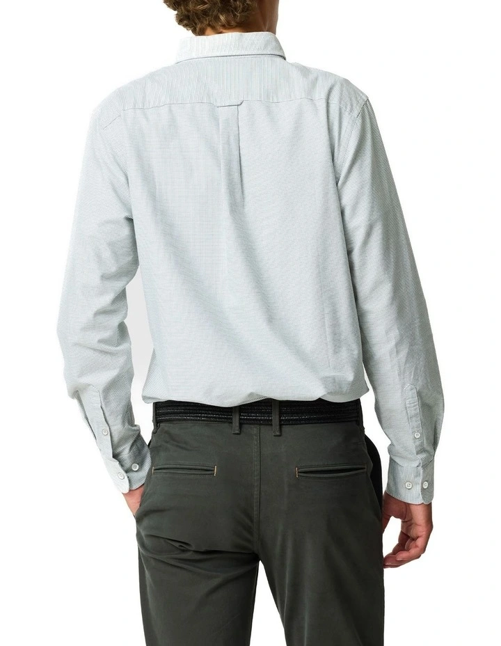 Gunn Oxford 2 Long Sleeve Sports Fit Shirt in Fern image 3