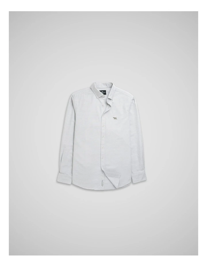 Oxford Crossing Long Sleeve Sports Fit Shirt in Fern image 4