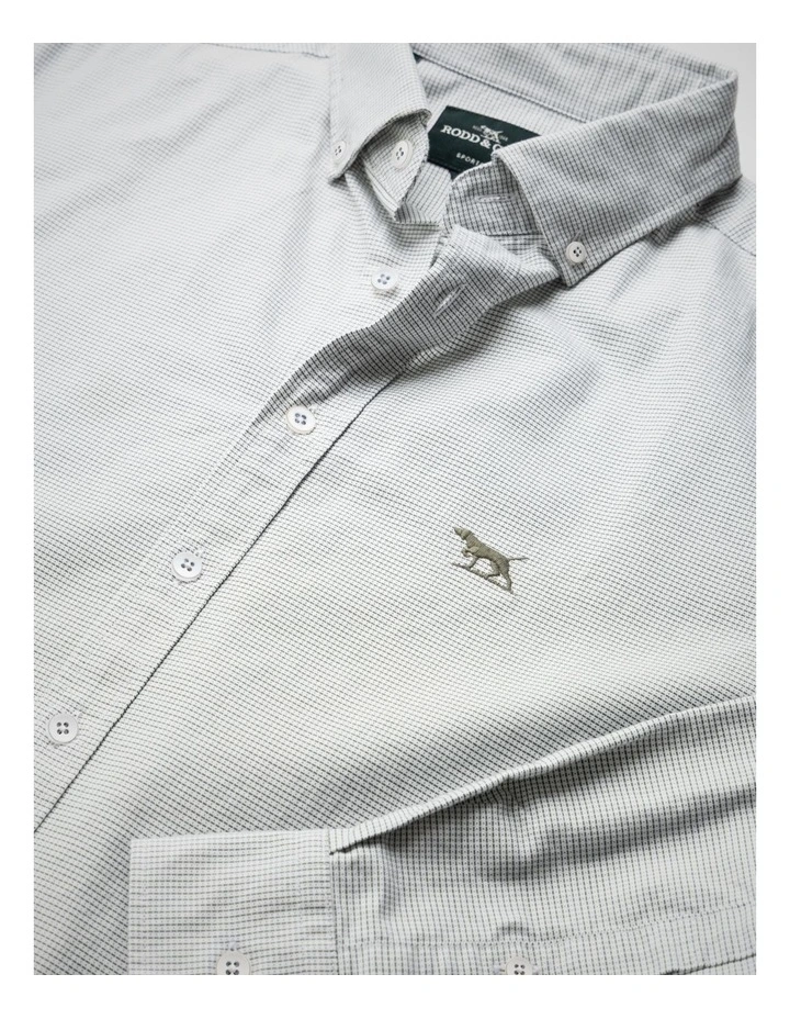 Oxford Crossing Long Sleeve Sports Fit Shirt in Fern image 5