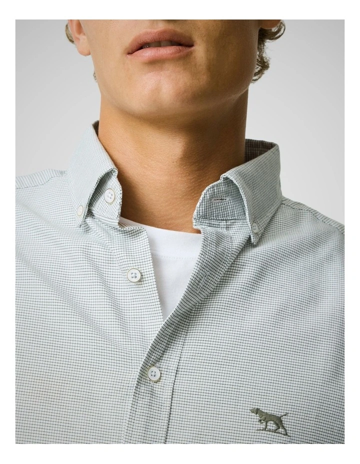 Oxford Crossing Long Sleeve Sports Fit Shirt in Fern image 6