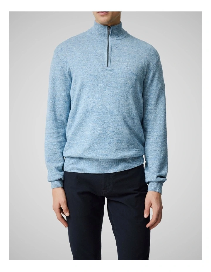 Fortrose 1/4 Zip Knit in Ocean image 1