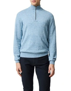 Fortrose 1/4 Zip Knit in Ocean
