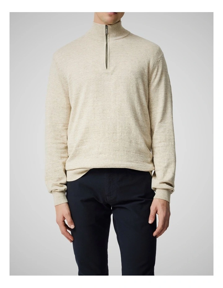 Fortrose 1/4 Zip Knit in Straw image 1