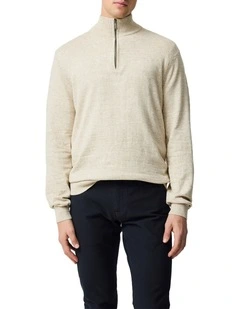 Fortrose 1/4 Zip Knit in Straw