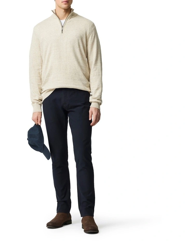 Fortrose 1/4 Zip Knit in Straw image 2