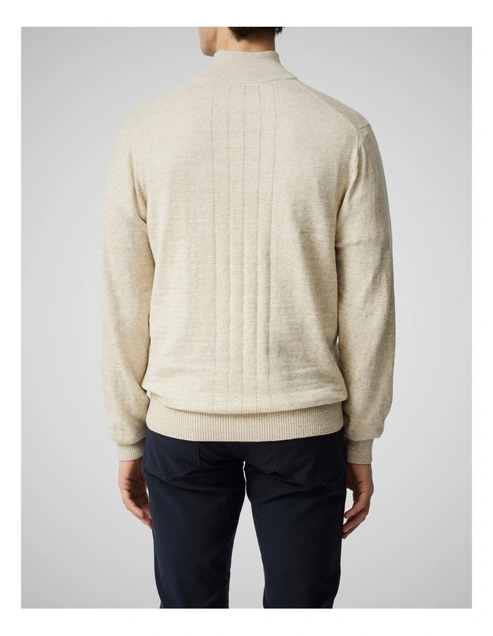 Fortrose 1/4 Zip Knit in Straw image 3