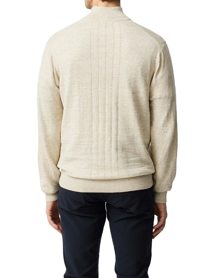 Fortrose 1/4 Zip Knit in Straw image 3