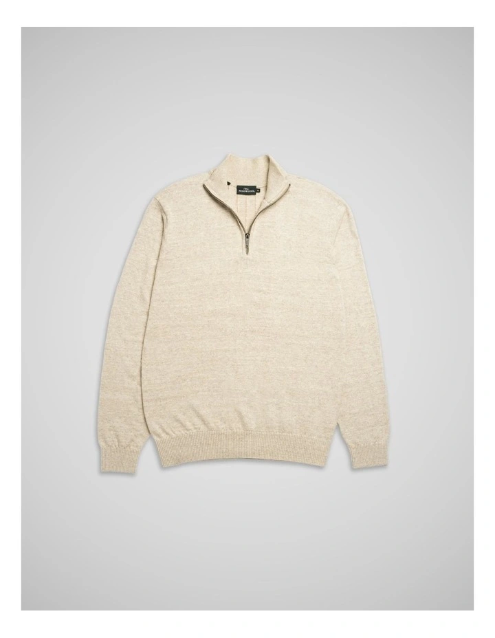 Fortrose 1/4 Zip Knit in Straw image 4