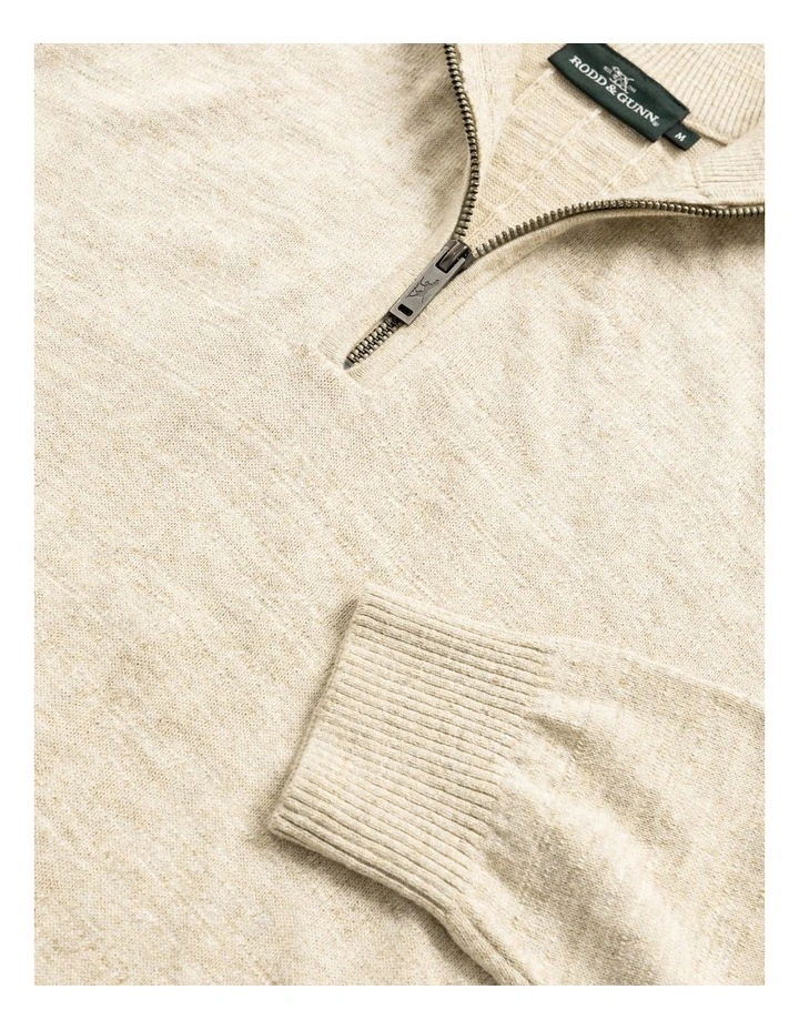 Fortrose 1/4 Zip Knit in Straw image 5