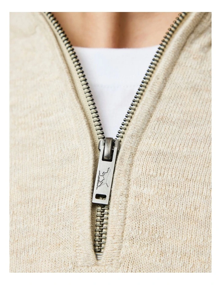 Fortrose 1/4 Zip Knit in Straw image 6