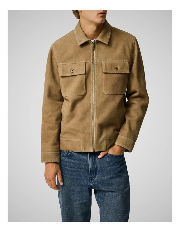 Waitomo Caves Leather Jacket in Taupe image 1
