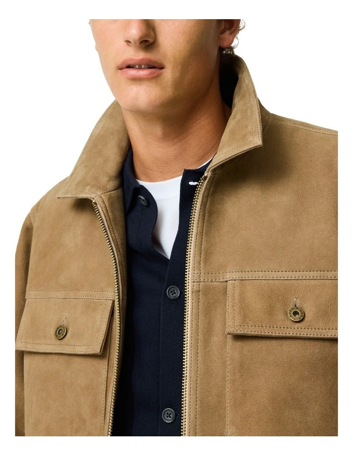 Waitomo Caves Leather Jacket in Taupe image 6