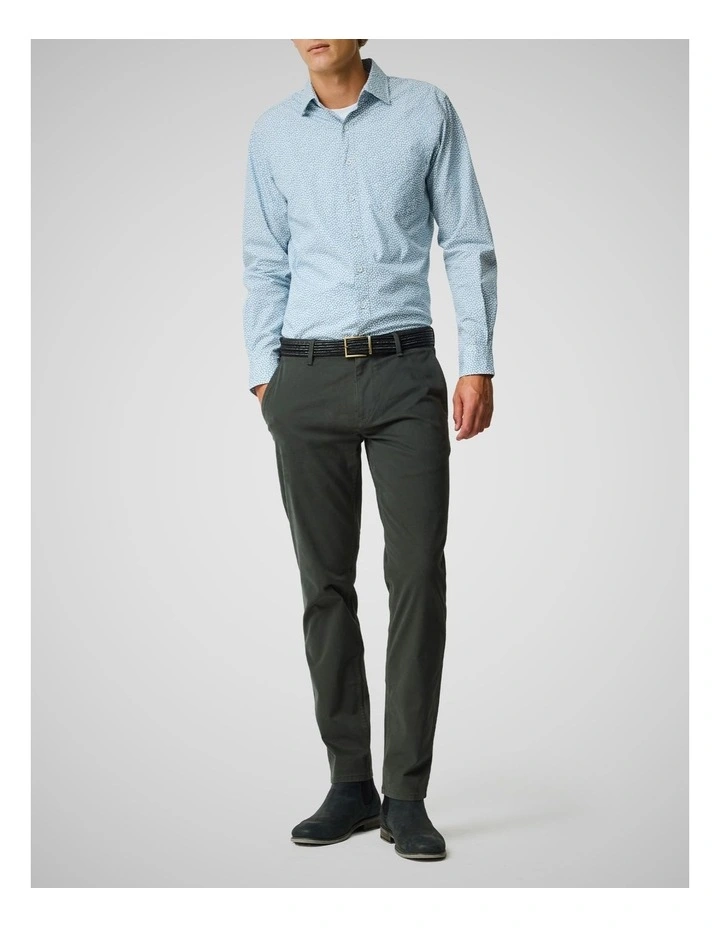 Denniston Long Sleeve Sports Fit Shirt in Blue Jay image 2