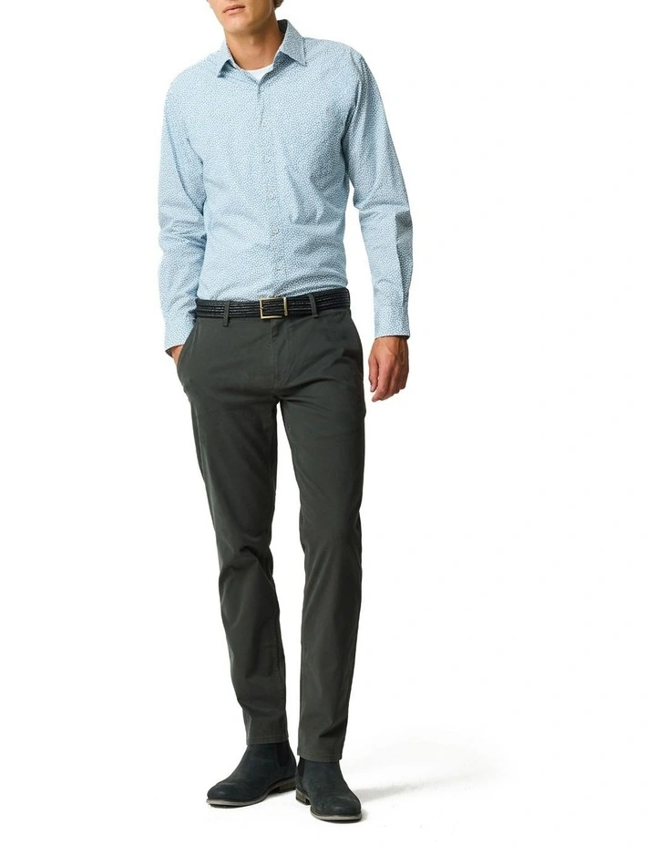 Denniston Long Sleeve Sports Fit Shirt in Blue Jay image 2