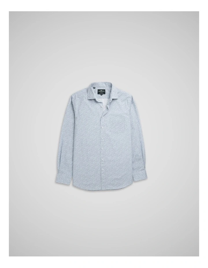 Denniston Long Sleeve Sports Fit Shirt in Blue Jay image 4