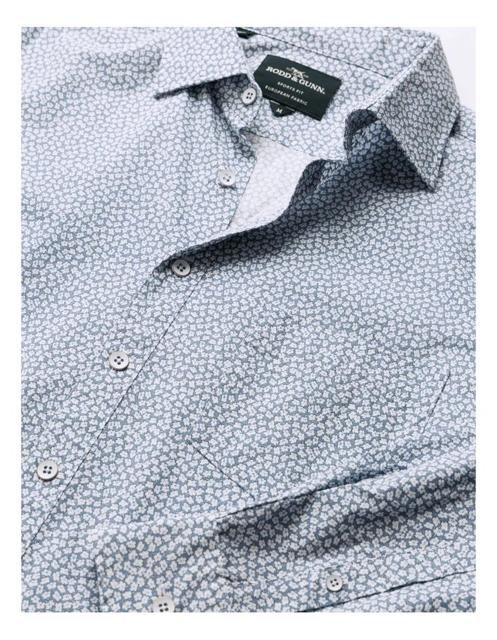 Denniston Long Sleeve Sports Fit Shirt in Blue Jay image 5