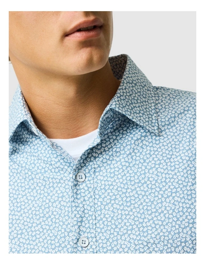 Denniston Long Sleeve Sports Fit Shirt in Blue Jay image 6