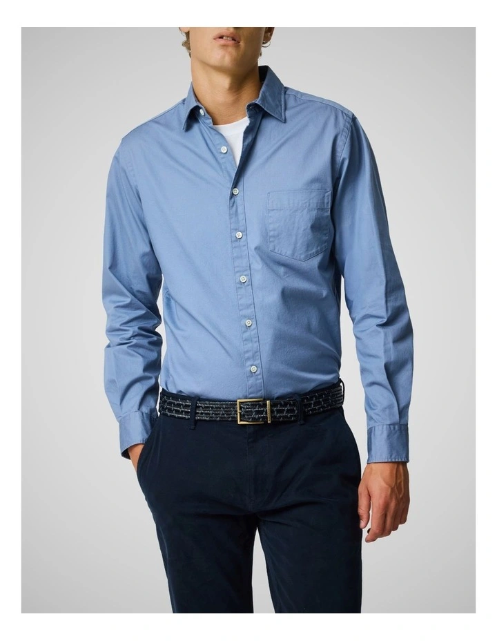 Mavis Lake Long Sleeve Sports Fit Shirt in Sky image 1
