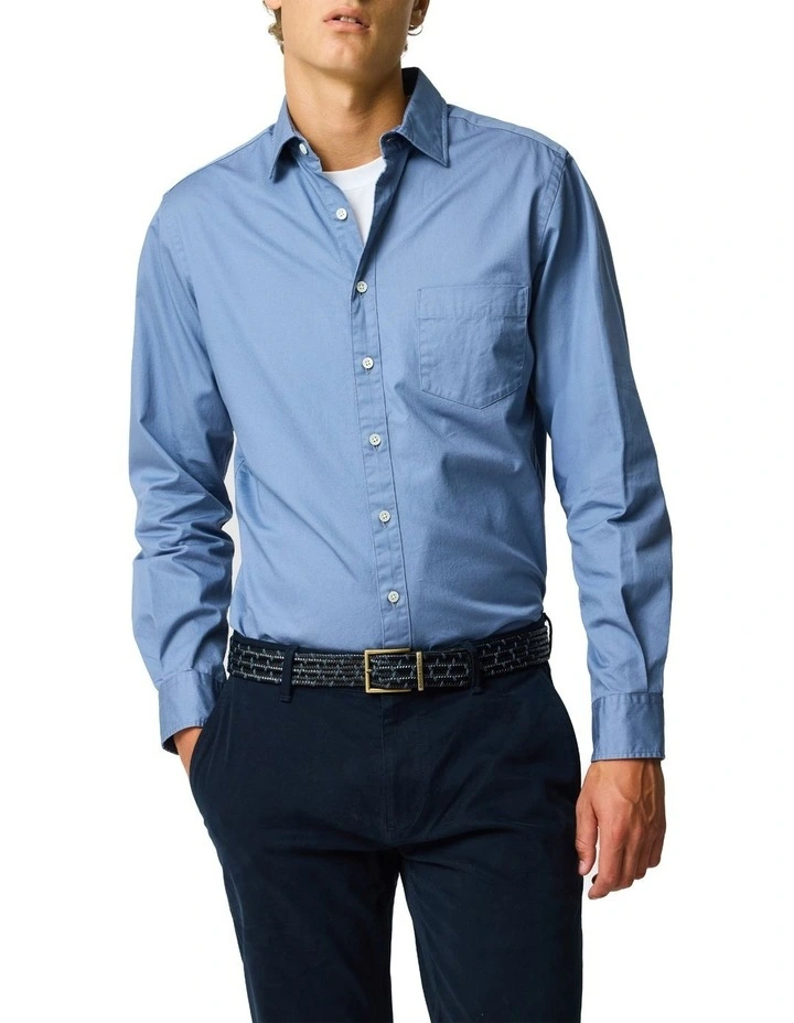 Mavis Lake Long Sleeve Sports Fit Shirt in Sky image 1