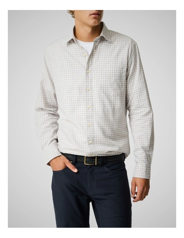Mckerrow Long Sleeve Sports Fit Shirt in Oat image 1