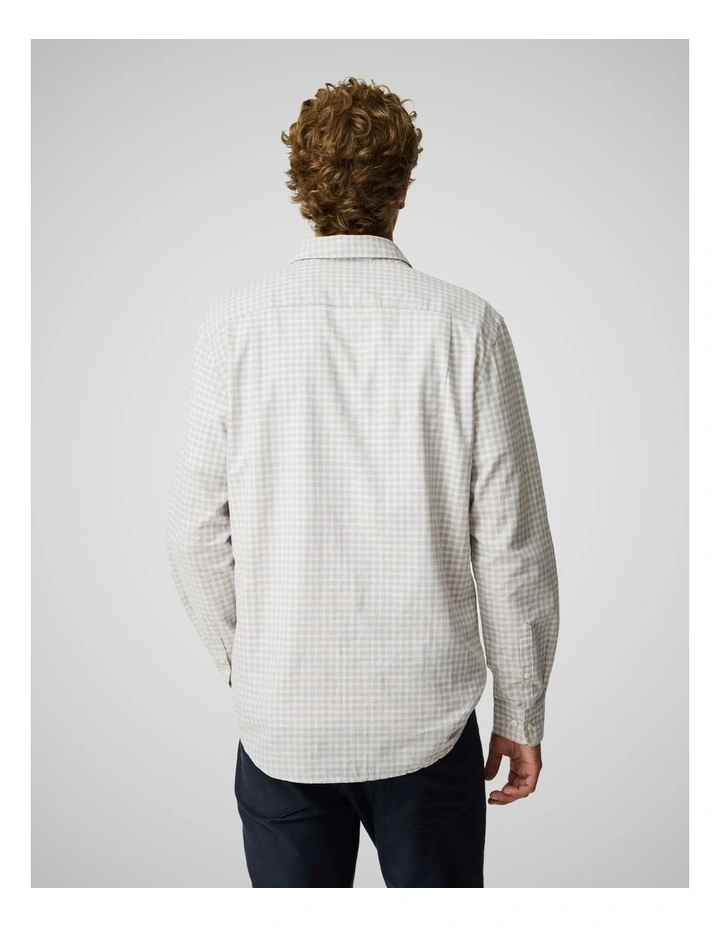 Mckerrow Long Sleeve Sports Fit Shirt in Oat image 3