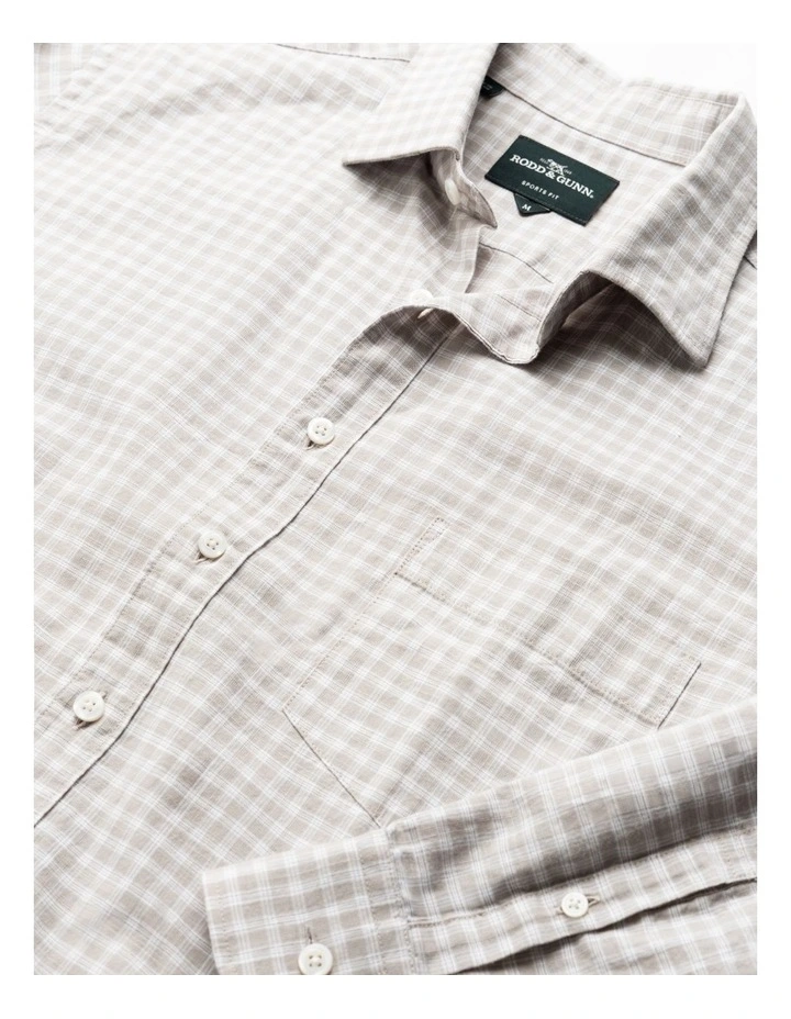Mckerrow Long Sleeve Sports Fit Shirt in Oat image 5