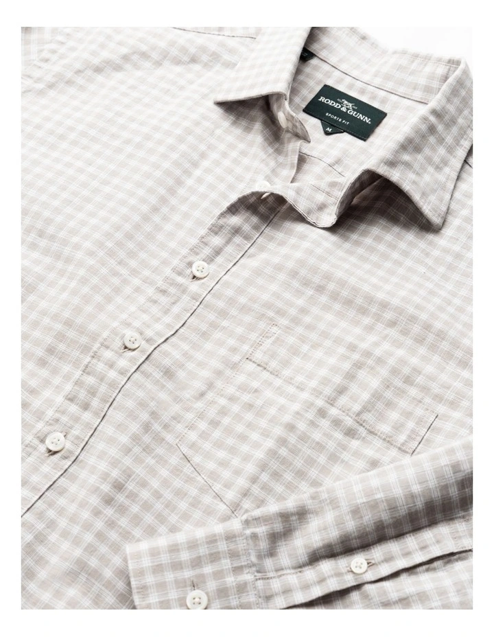 Mckerrow Long Sleeve Sports Fit Shirt in Oat image 5