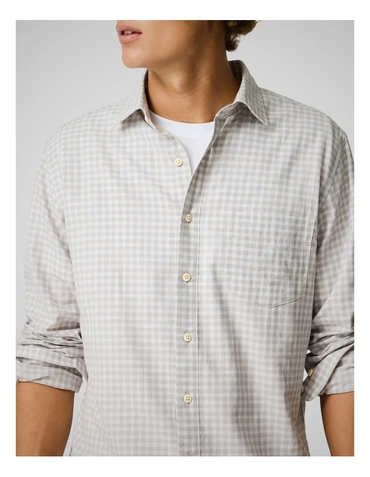 Mckerrow Long Sleeve Sports Fit Shirt in Oat image 6
