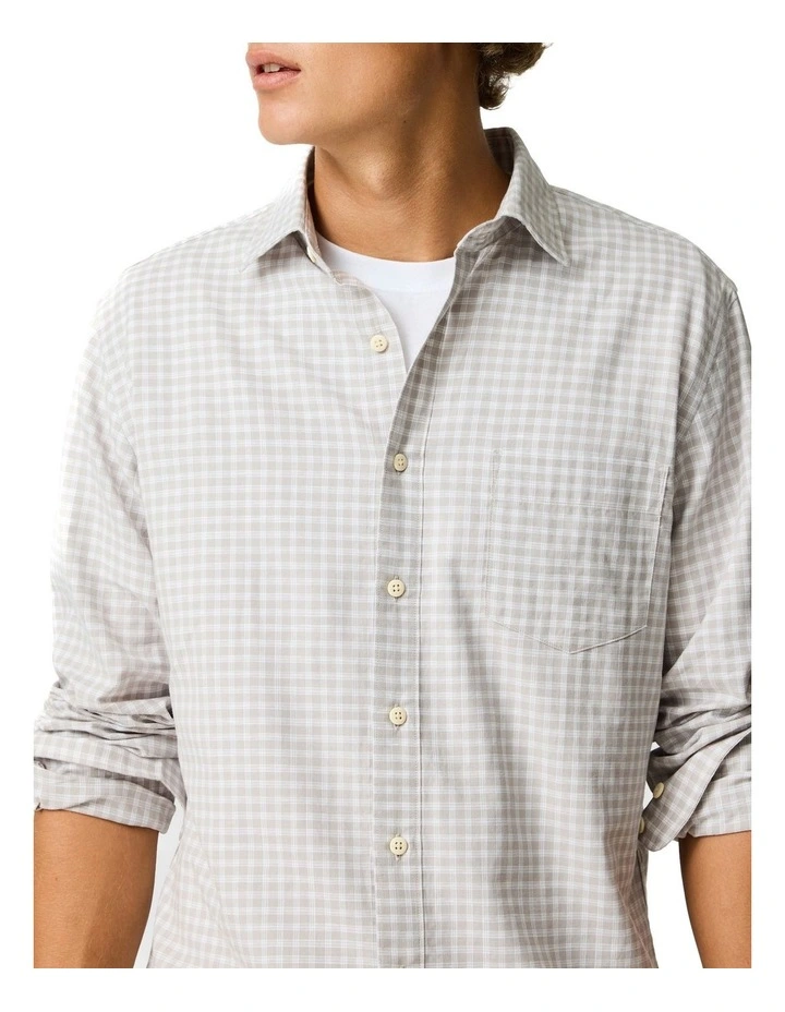 Mckerrow Long Sleeve Sports Fit Shirt in Oat image 6