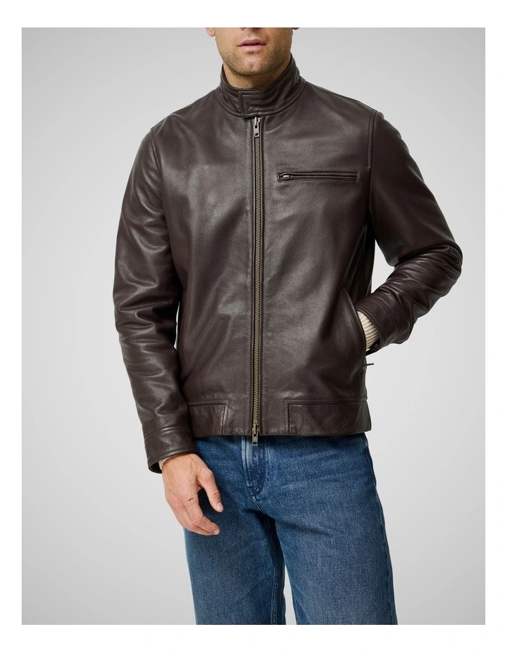 Canvastown Leather Jacket in Espresso image 1