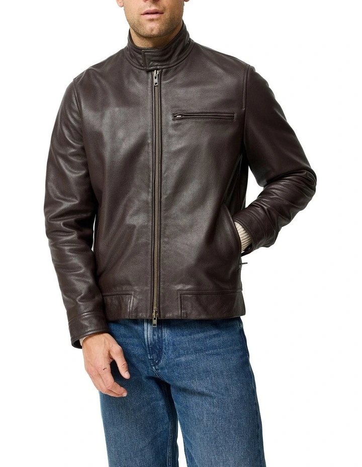 Canvastown Leather Jacket in Espresso image 1