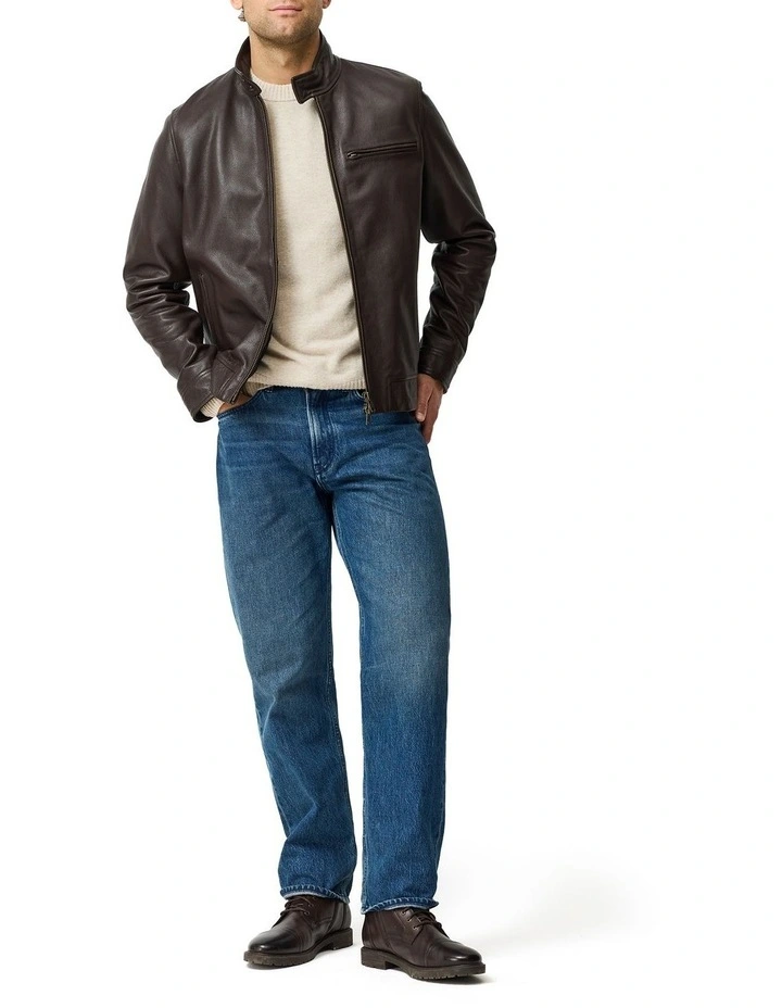 Canvastown Leather Jacket in Espresso image 2